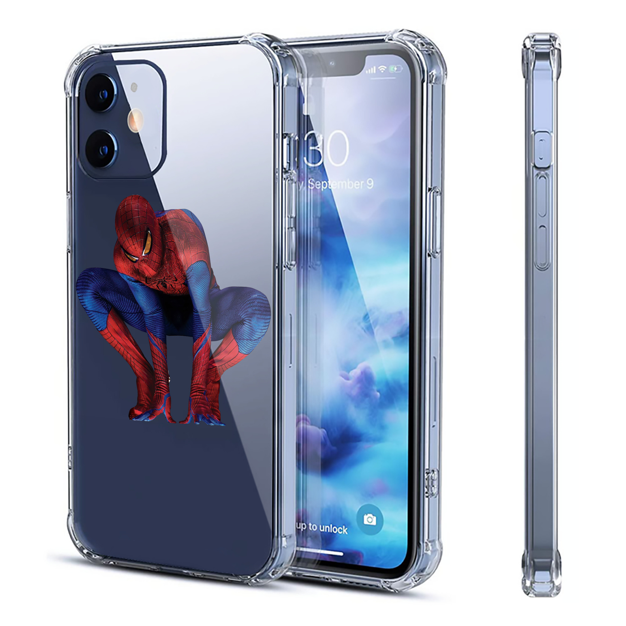 （画像用） Spider Man スパイダーマン 【iPhone 12シリーズ対応】透明スマホケース（クリアソフトケース）